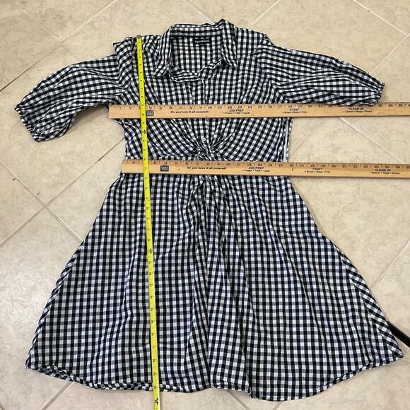 Sequin Hearts Rodeo Western Dress Jr. Size 13 Boho Front twist button gingham - Picture 4 of 12